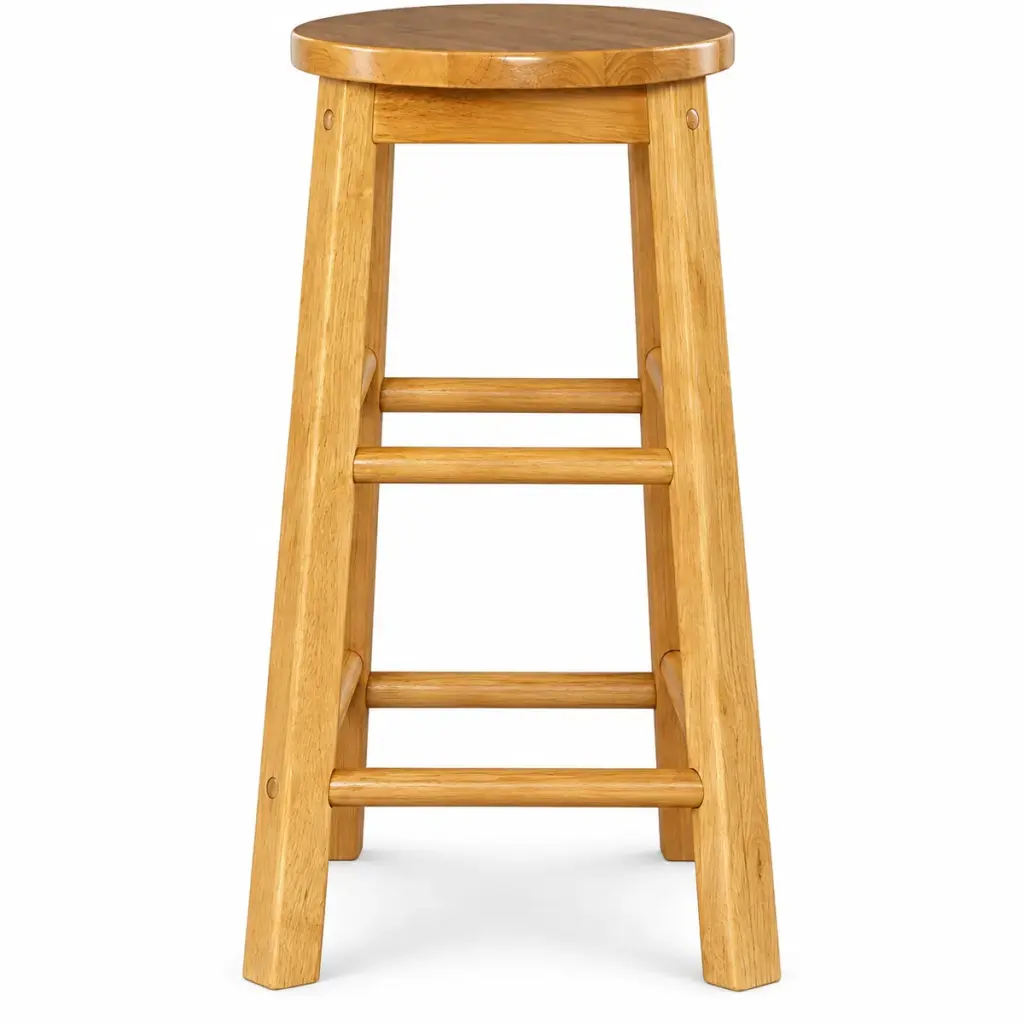 Round Teak Bar Stool — photo 1