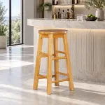 Round Teak Bar Stool – solid teak, Teakwood Factory