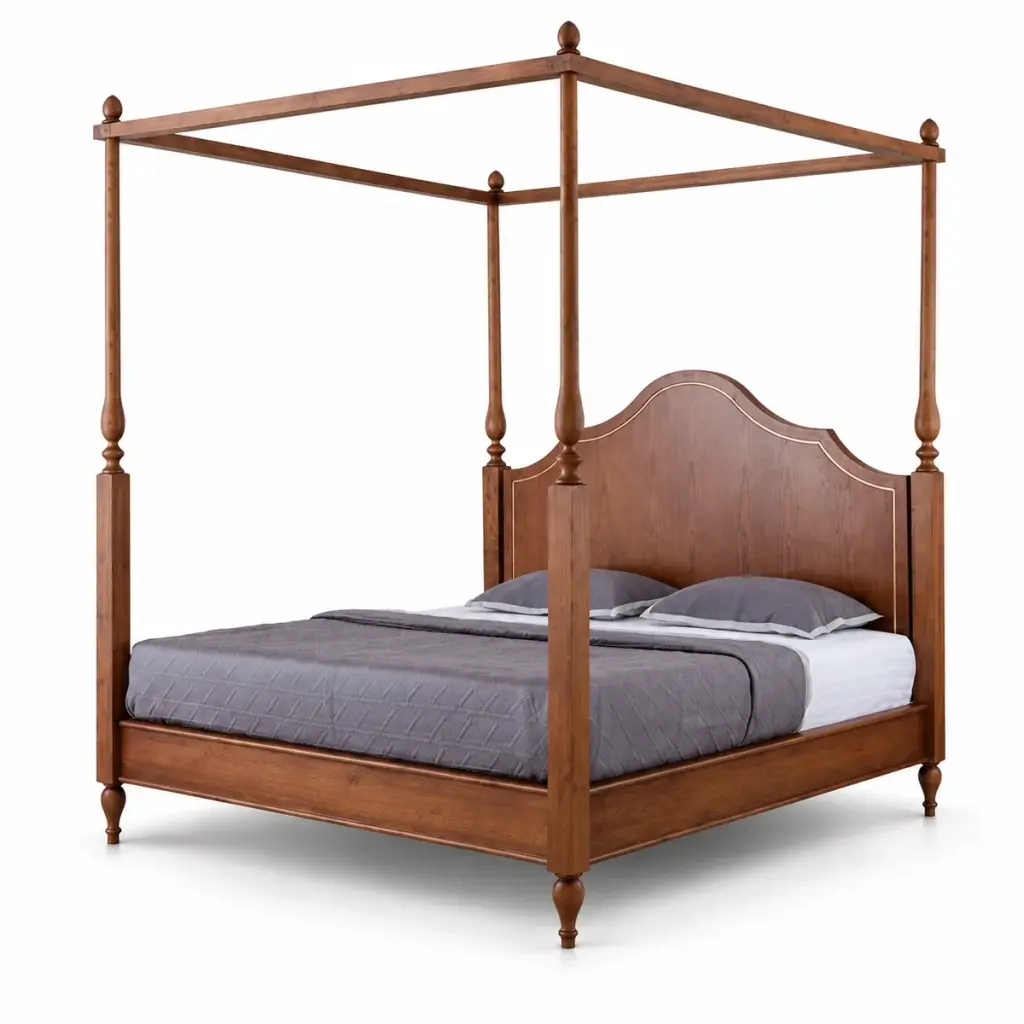 Scalloped Headboard Canopy Bed — photo 2