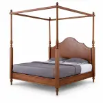 Scalloped Headboard Canopy Bed – solid teak, Teakwood Factory