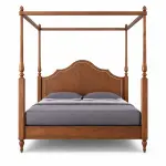 Scalloped Headboard Canopy Bed – solid teak, Teakwood Factory