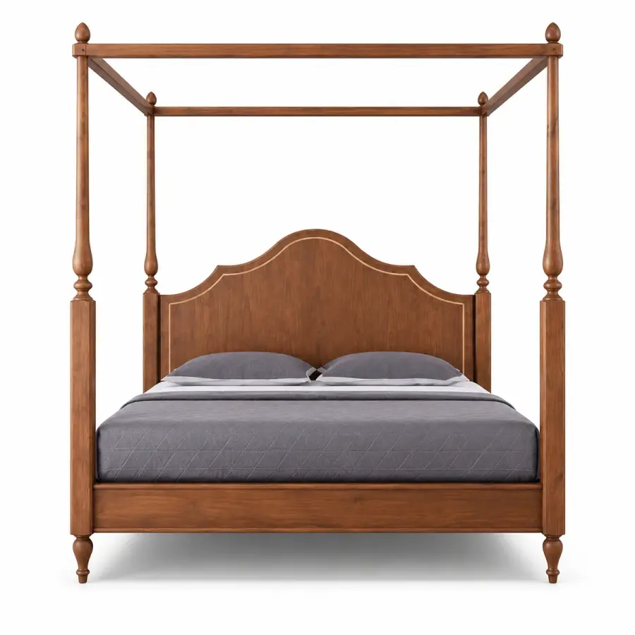 Scalloped Headboard Canopy Bed