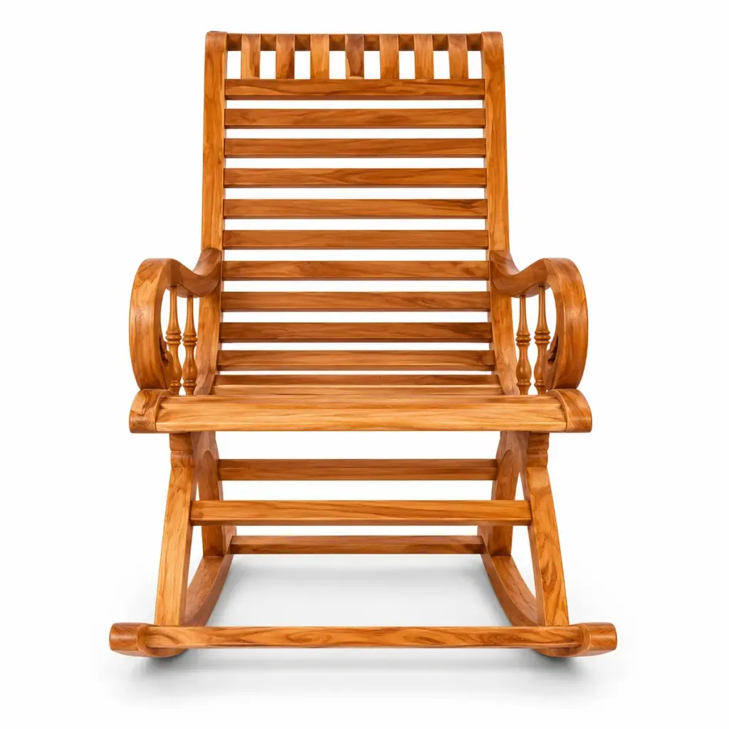 Scroll-Arm Slatted Rocker — photo 1