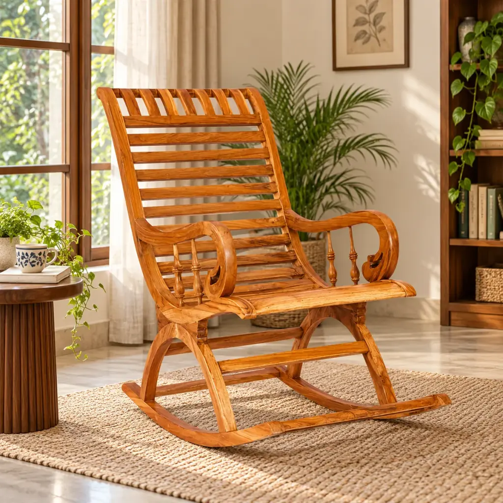 Scroll-Arm Slatted Rocker — photo 3