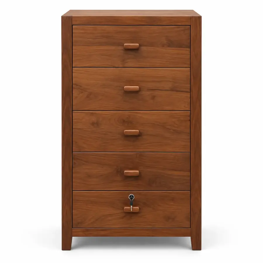 Six-Drawer Walnut Tallboy