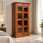 Six-Pane Glass Almirah – solid teak, Teakwood Factory