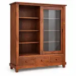 Sliding Glass Almirah – solid teak, Teakwood Factory