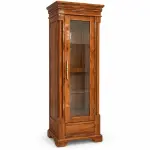 Slim Glass Display Almirah – solid teak, Teakwood Factory