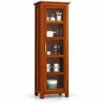 Slim Single-Door Crockery Unit – solid teak, Teakwood Factory