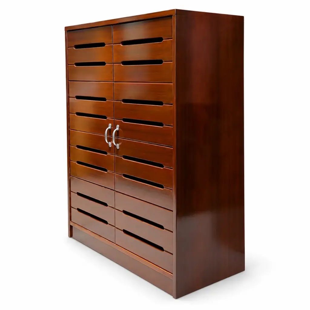Slotted-Panel Tall Shoe Cabinet — photo 2