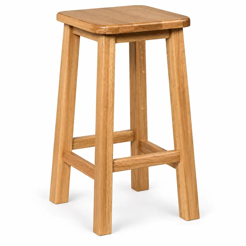 Square Teak Bar Stool — photo 2