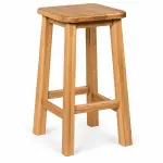 Square Teak Bar Stool – solid teak, Teakwood Factory