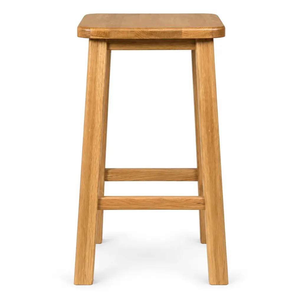 Square Teak Bar Stool — photo 1