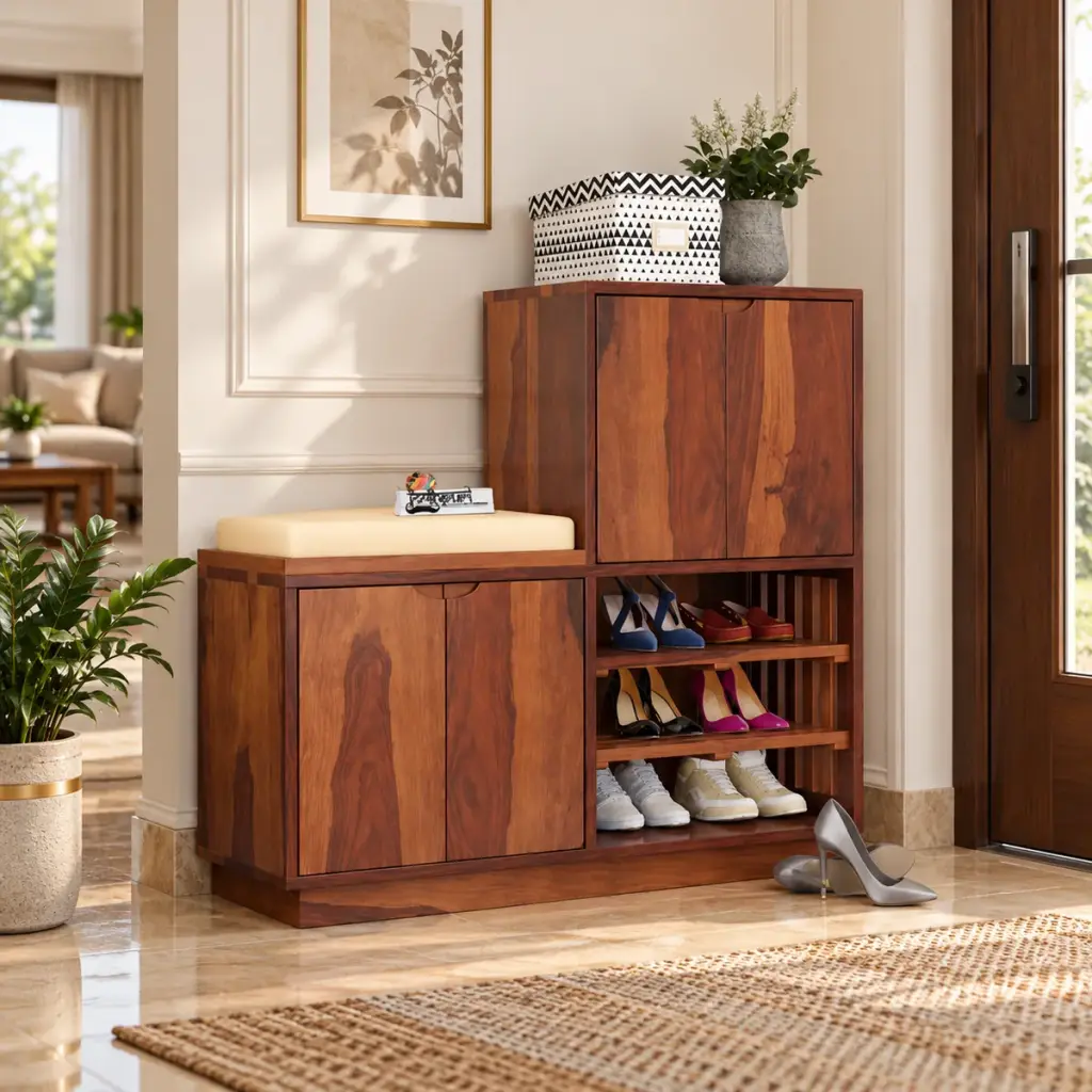 Step Shoe Bench with Open Rack — photo 3