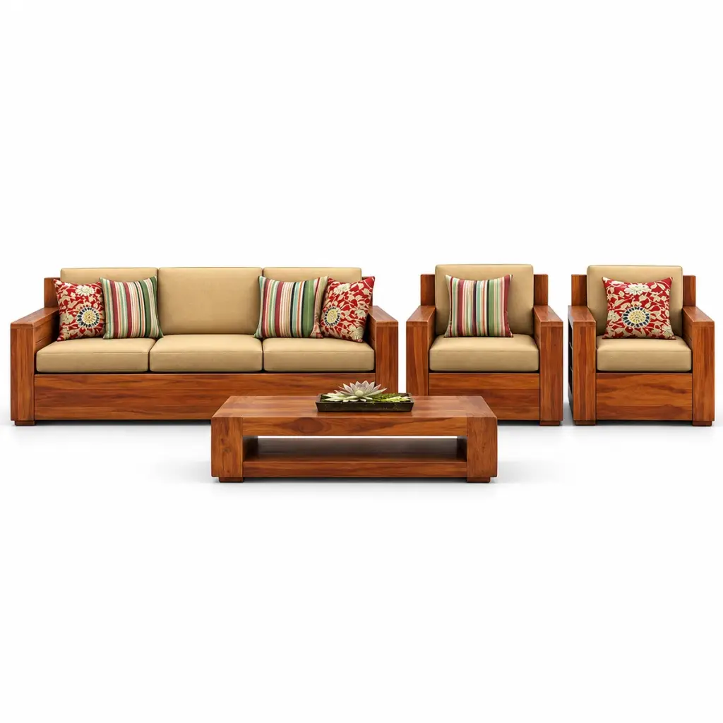 Striped-Cushion Box Sofa Set — photo 1