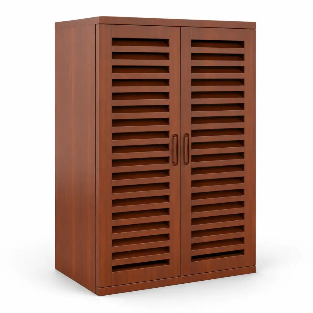Tall Louvred Shoe Cabinet — photo 2