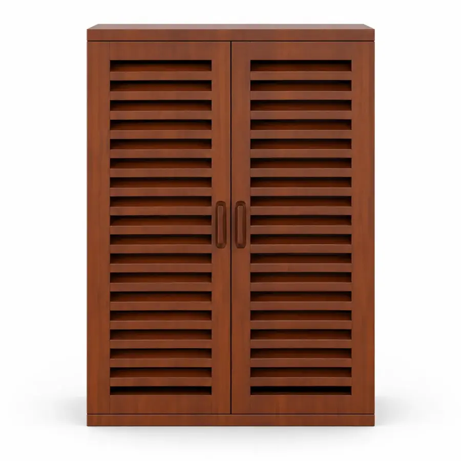 Tall Louvred Shoe Cabinet