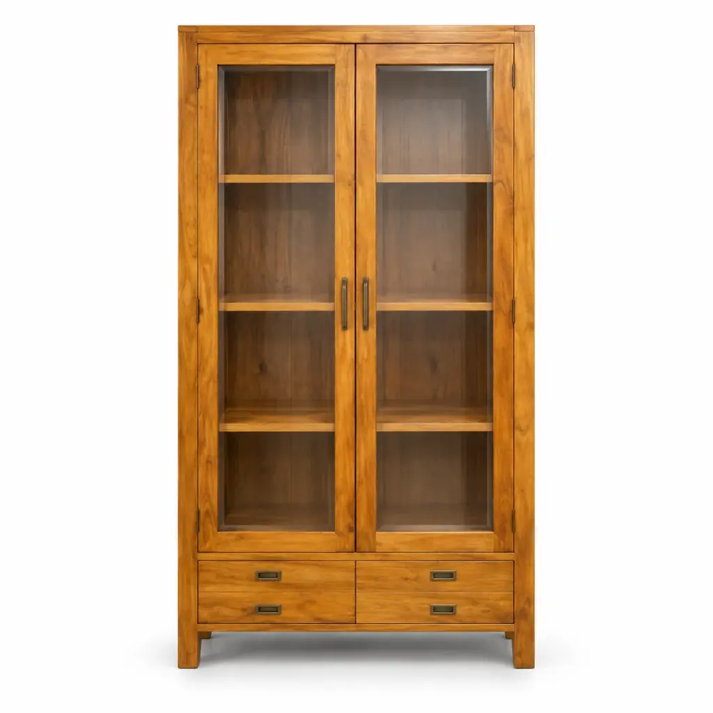 Tall Two-Door Glass Cabinet — photo 1