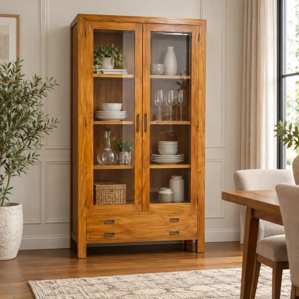 Tall Two-Door Glass Cabinet — photo 3
