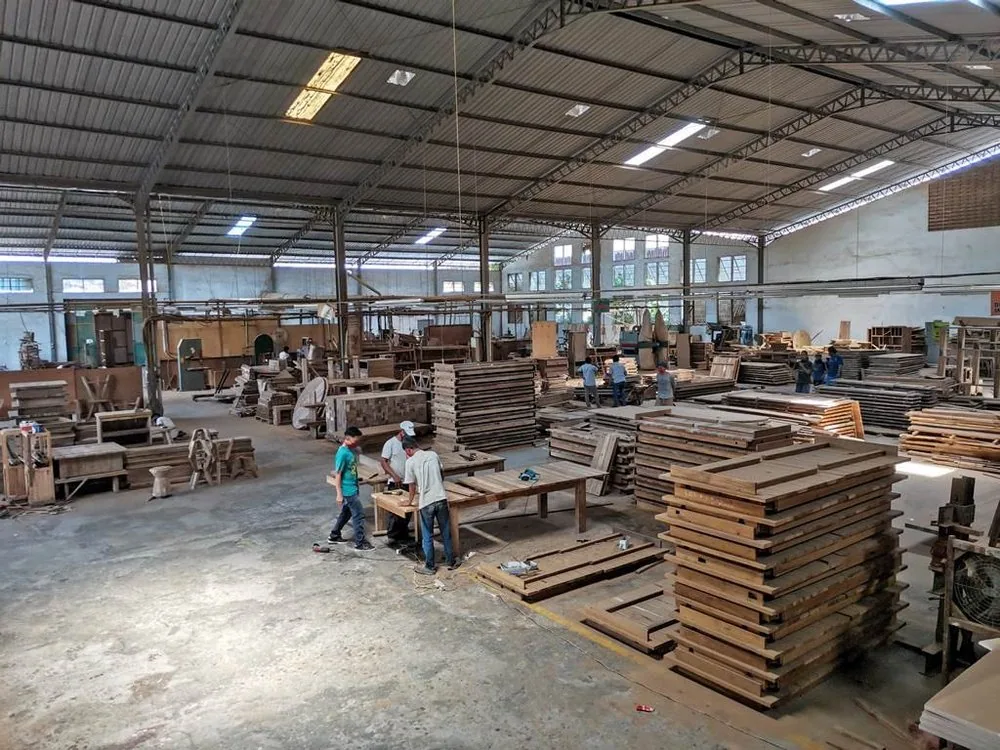 The Teak Wood Factory manufacturing floor