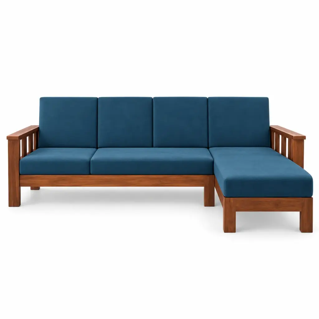 Teal Chaise Sofa — photo 1