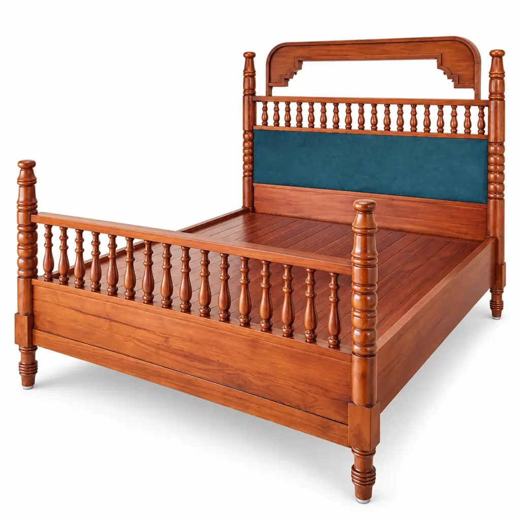 Teal Panel Spindle Bed — photo 2