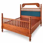 Teal Panel Spindle Bed – solid teak, Teakwood Factory