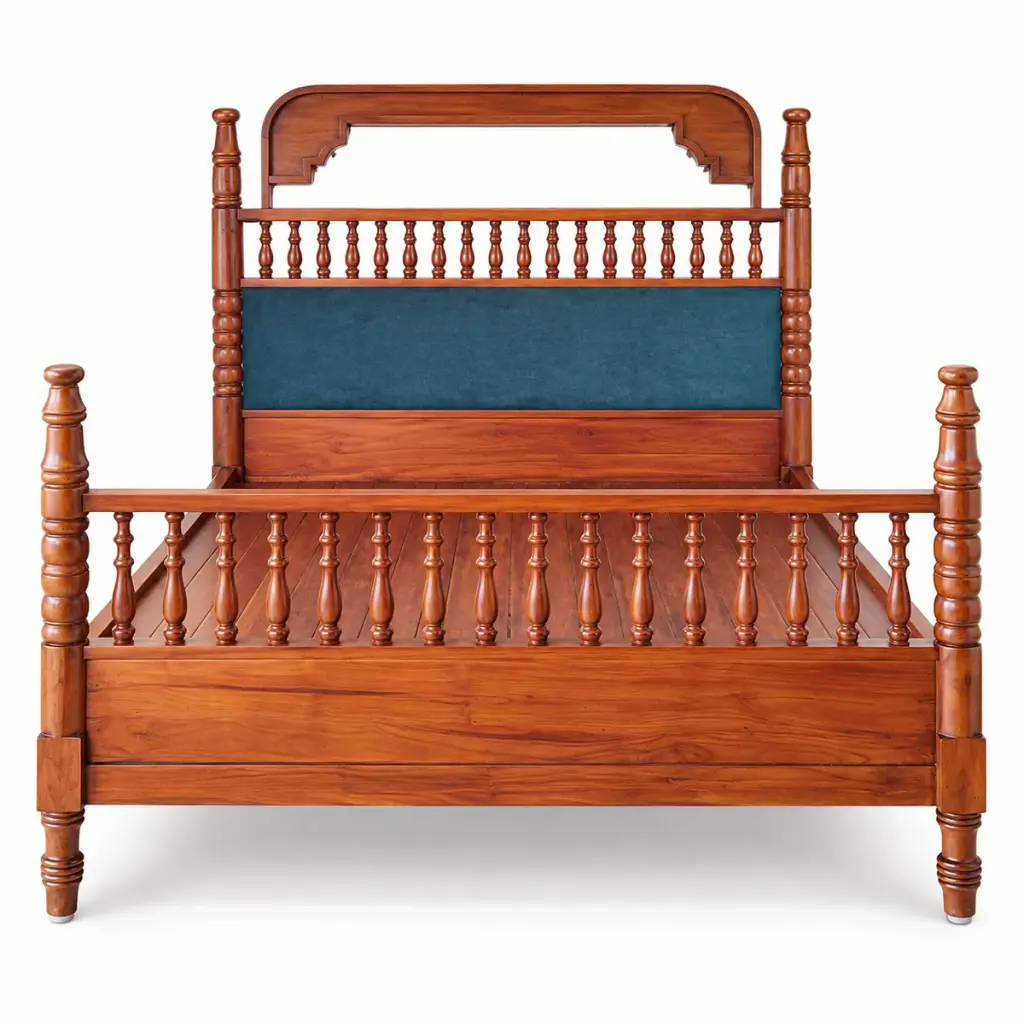 Teal Panel Spindle Bed — photo 1