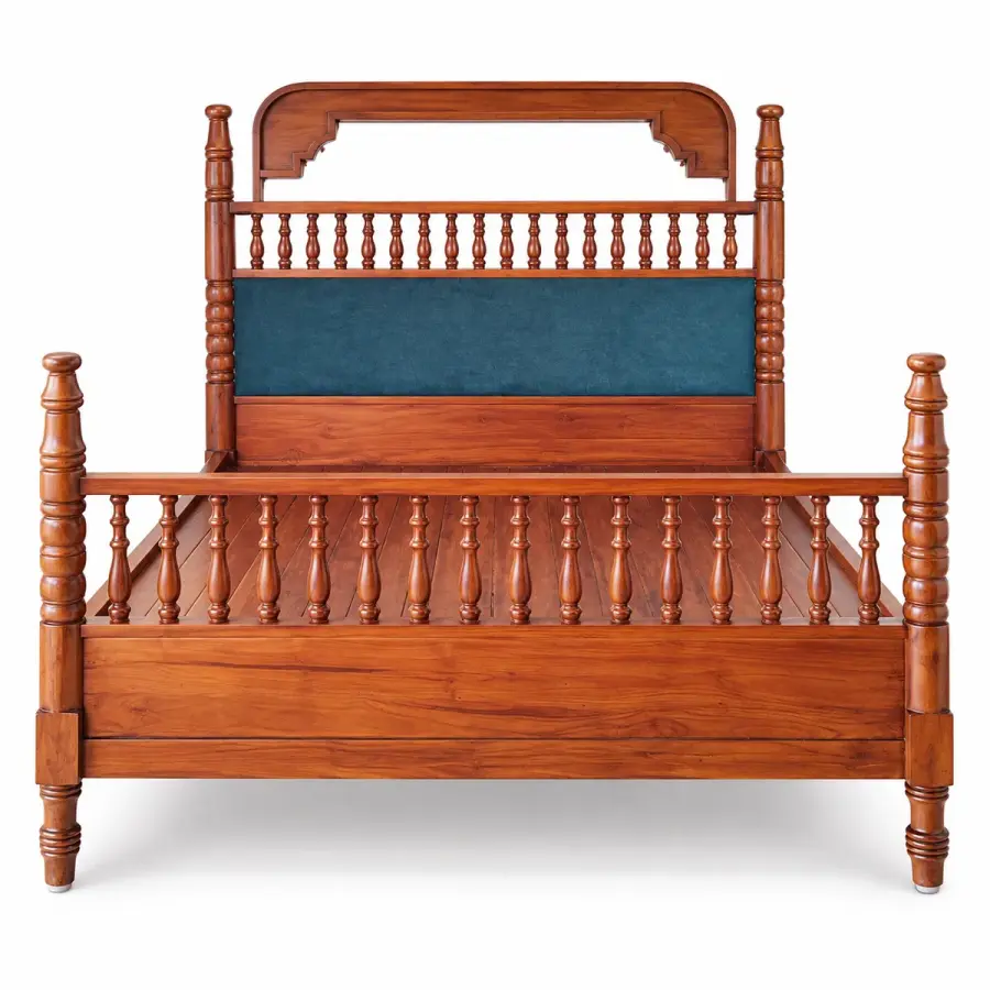 Teal Panel Spindle Bed