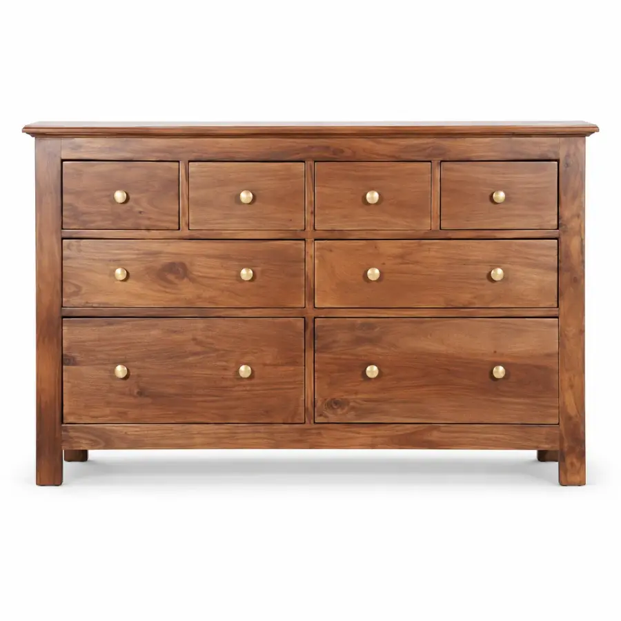 Ten-Drawer Brass-Knob Chest