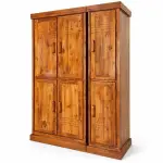 Three-Door Grain Almirah – solid teak, Teakwood Factory