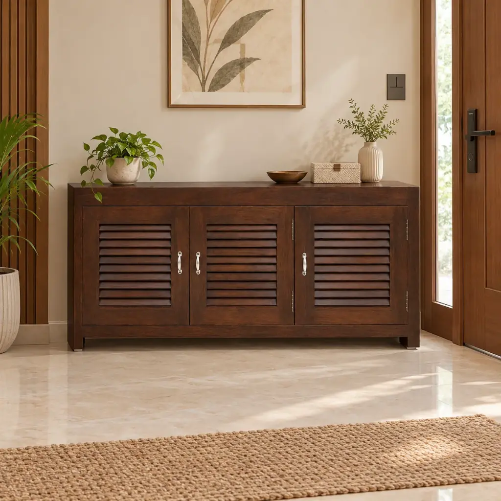 Three-Door Louvred Shoe Cabinet — photo 3