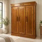 Three-Door Panel Almirah – solid teak, Teakwood Factory