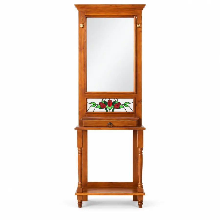 Tile-Inlay Hall Mirror