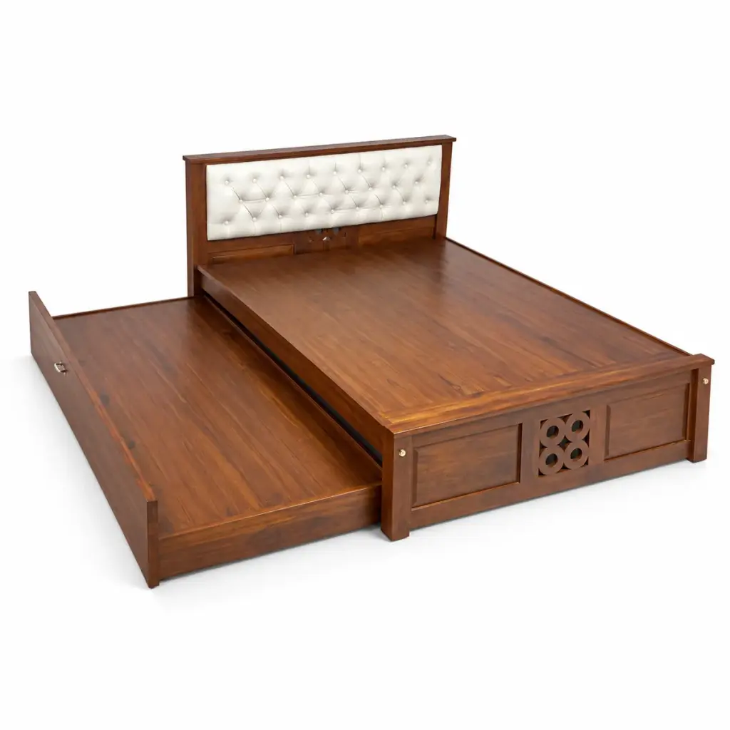 Tufted Headboard Trundle Bed — photo 2