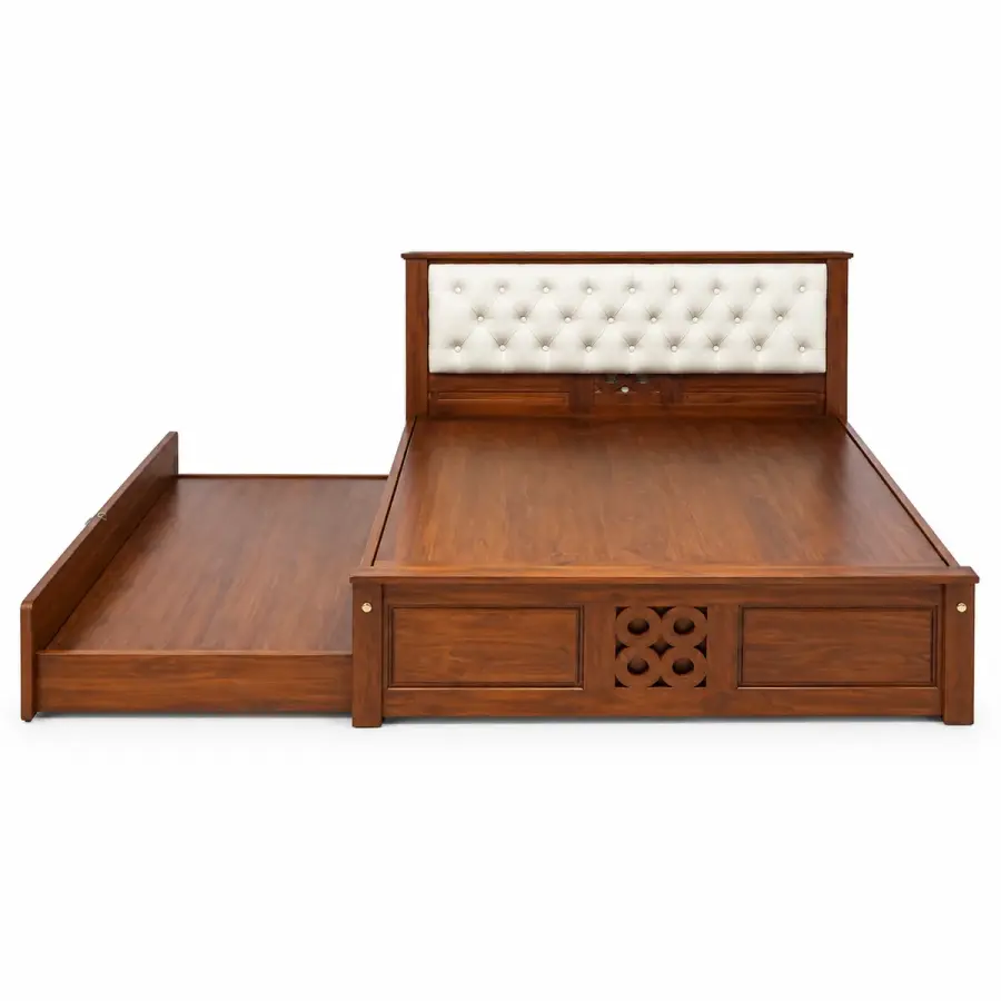 Tufted Headboard Trundle Bed