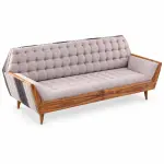 Tufted Lilac Sofa – solid teak, Teakwood Factory