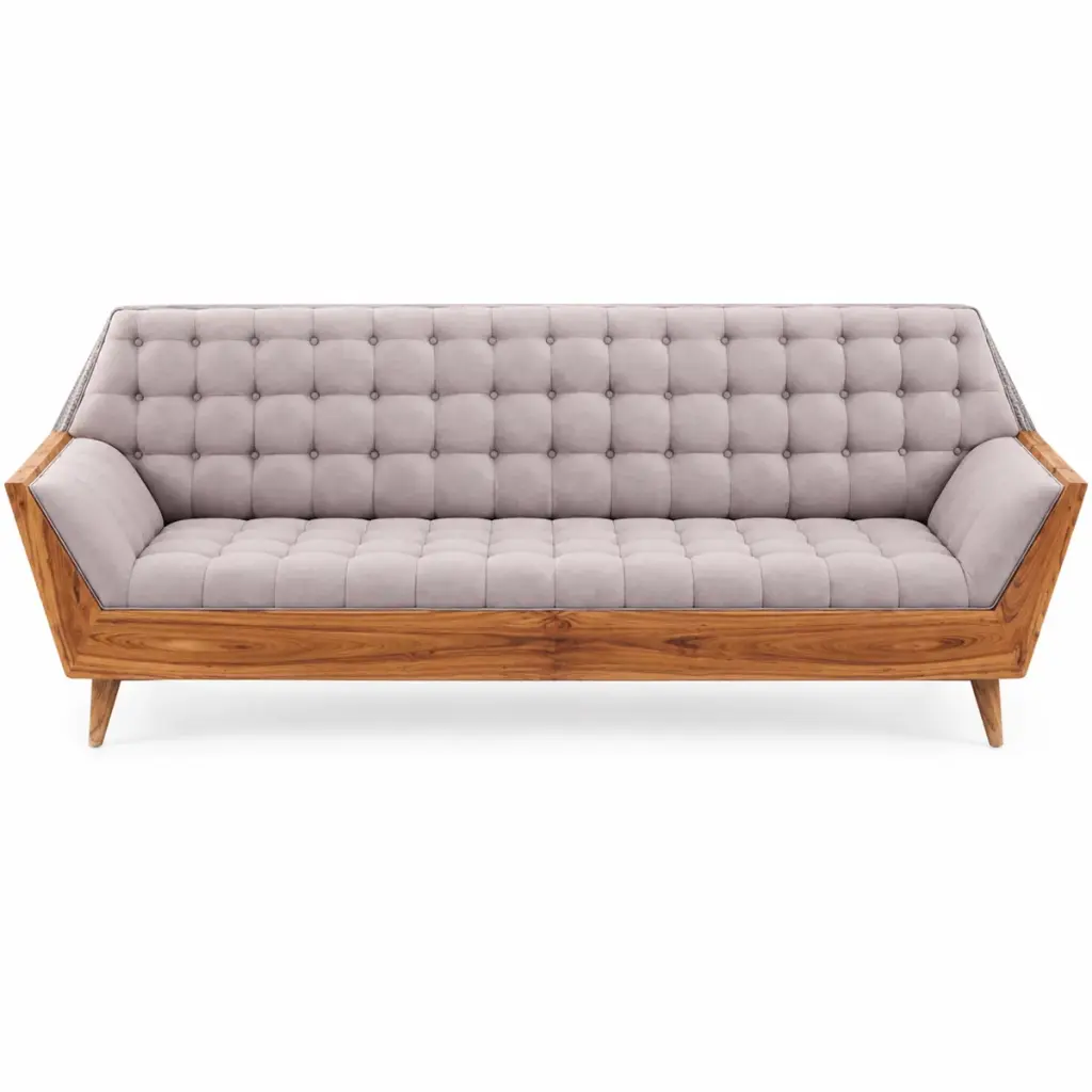 Tufted Lilac Sofa — photo 1