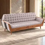 Tufted Lilac Sofa – solid teak, Teakwood Factory