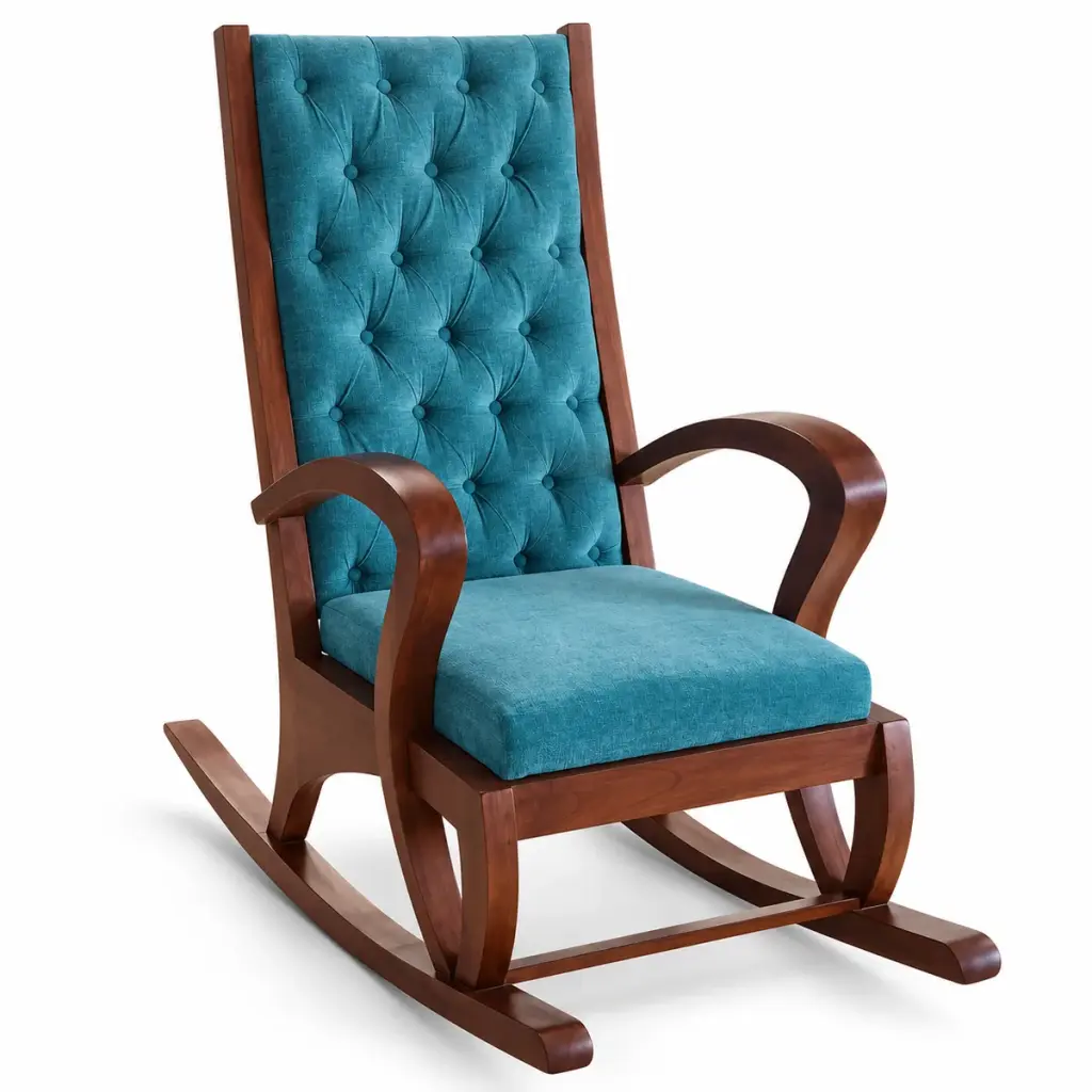 Tufted Teal Rocking Chair — photo 2
