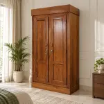 Two-Door Teak Almirah – solid teak, Teakwood Factory