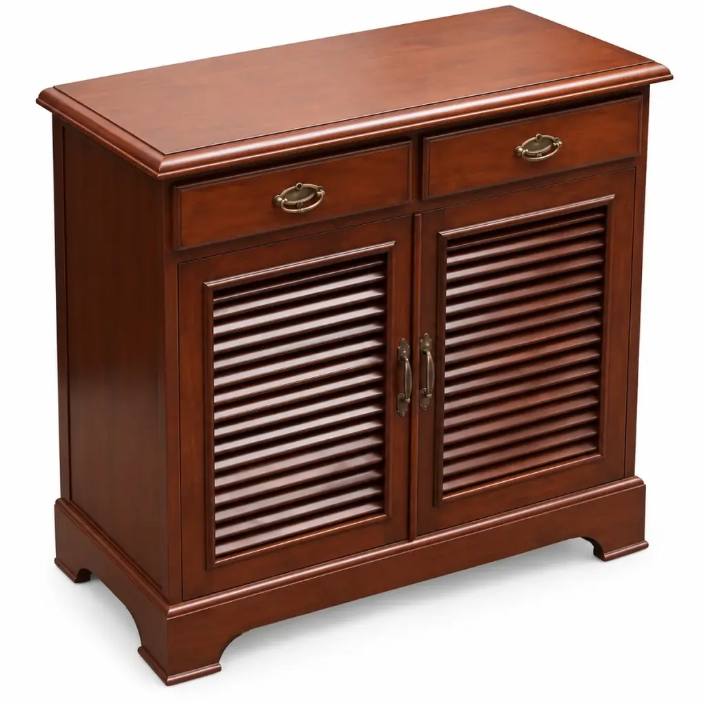 Two-Drawer Louvred Shoe Cabinet — photo 2