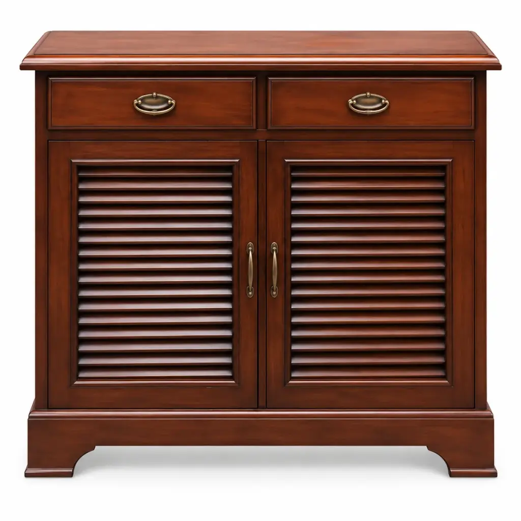 Two-Drawer Louvred Shoe Cabinet — photo 1