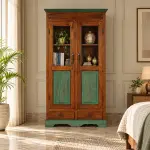 Verdigris Panel Almirah – solid teak, Teakwood Factory