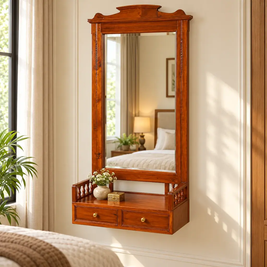 Wall Mirror with Gallery Shelf — photo 3