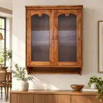 Wall-Mounted Crockery Cabinet – solid teak, Teakwood Factory