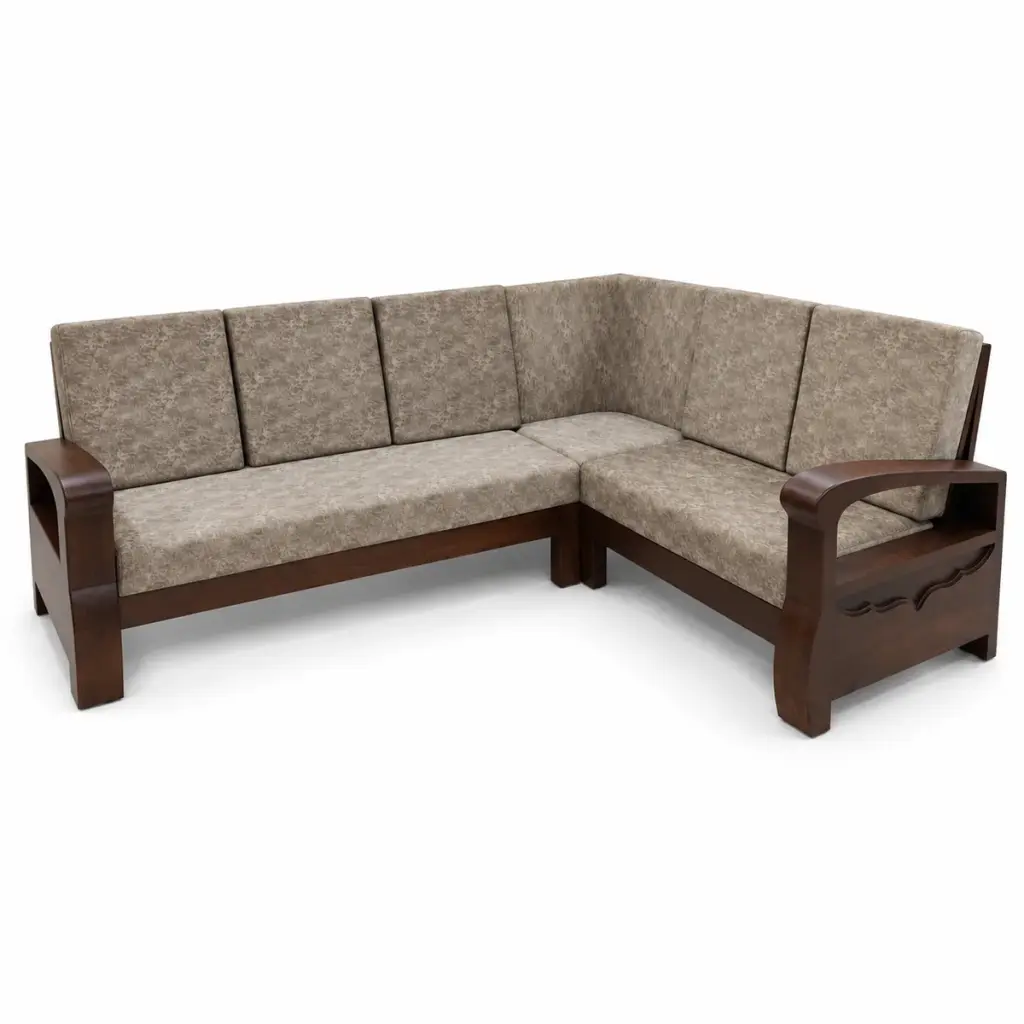 Walnut L-Shaped Sofa — photo 2