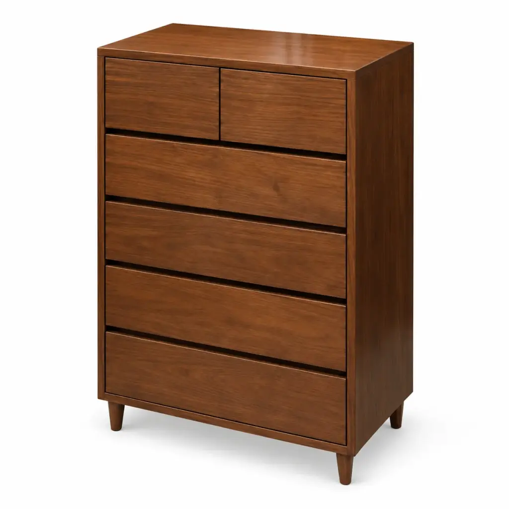 Walnut Six-Drawer Chest — photo 2
