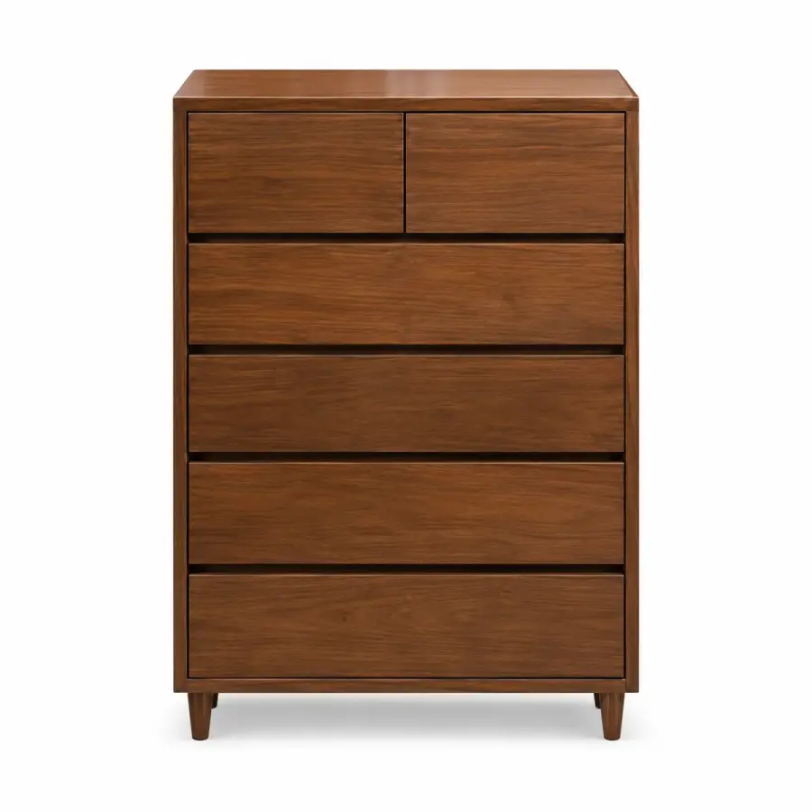 Walnut Six-Drawer Chest