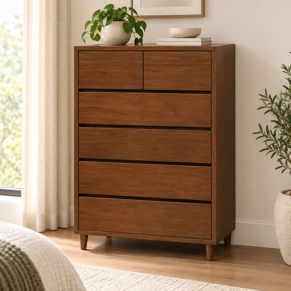 Walnut Six-Drawer Chest — photo 3
